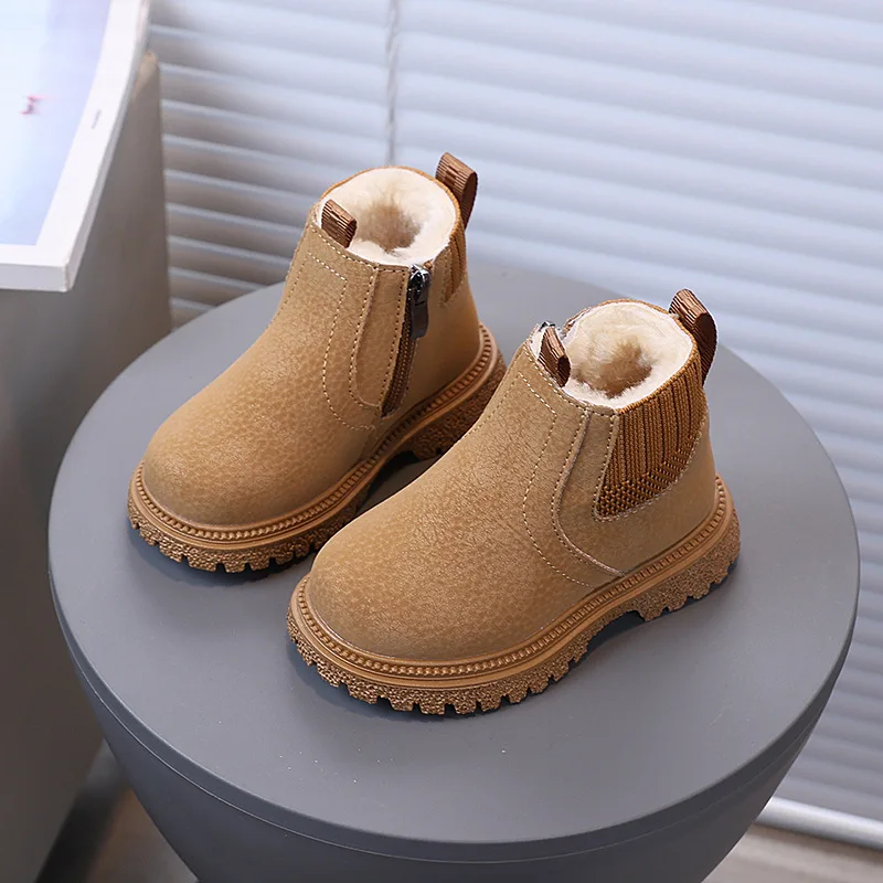 Autumn Winter Baby Kids Short Boots Super Warm Boys Girls Shoes Pu Leather Children Boots Fashion Toddler Boots Kids Snow Shoes