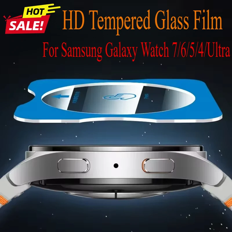 لصق سريع HD الزجاج المقسى فيلم لساعة سامسونج جالاكسي 7/6/5/4 40/44 مللي متر فيلم مضاد للسقوط مقاوم للغبار ل Ultra 47 مللي متر Correa