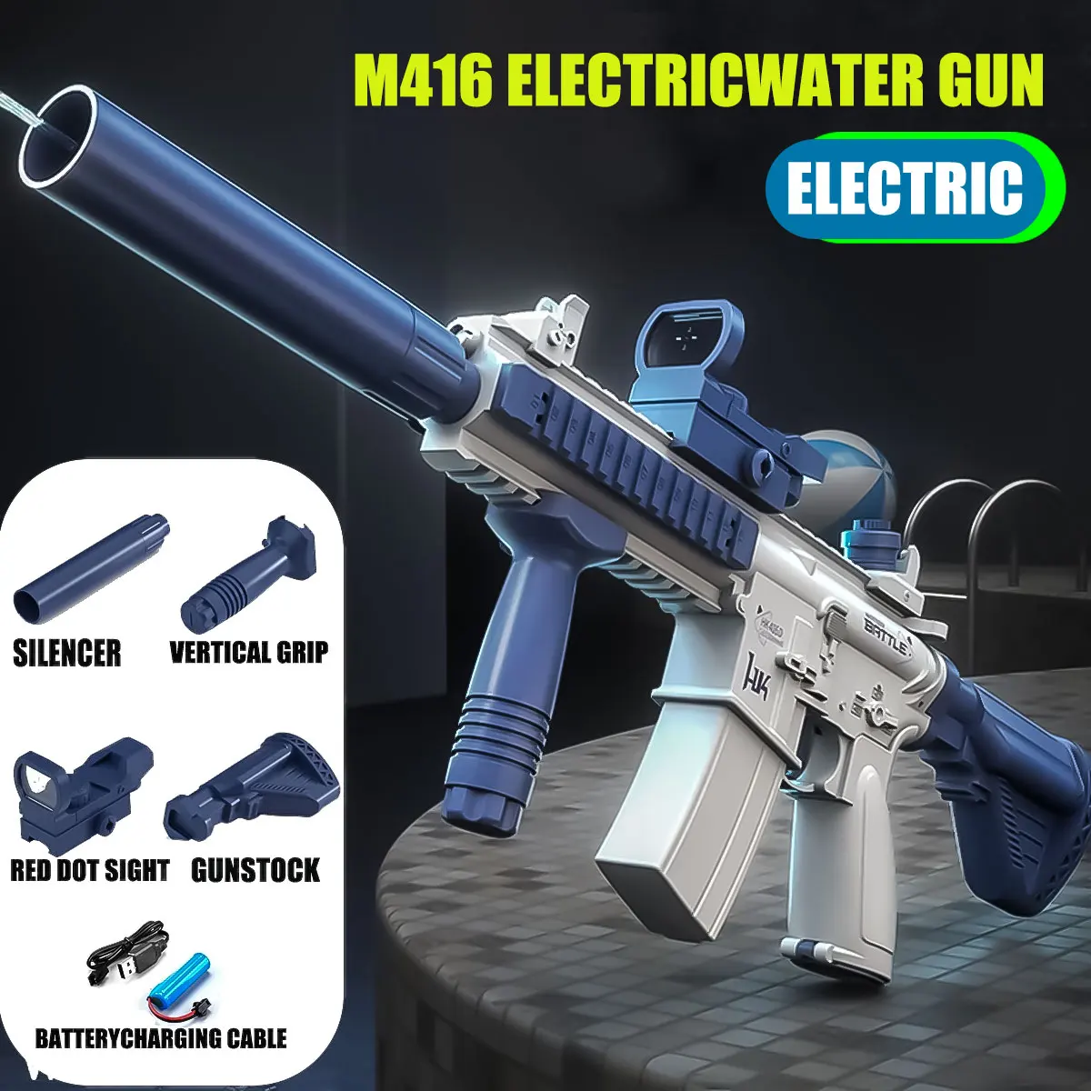 M416 electric water gun fully automatic shooting toy beach outdoor entertainment children's and adult gifts