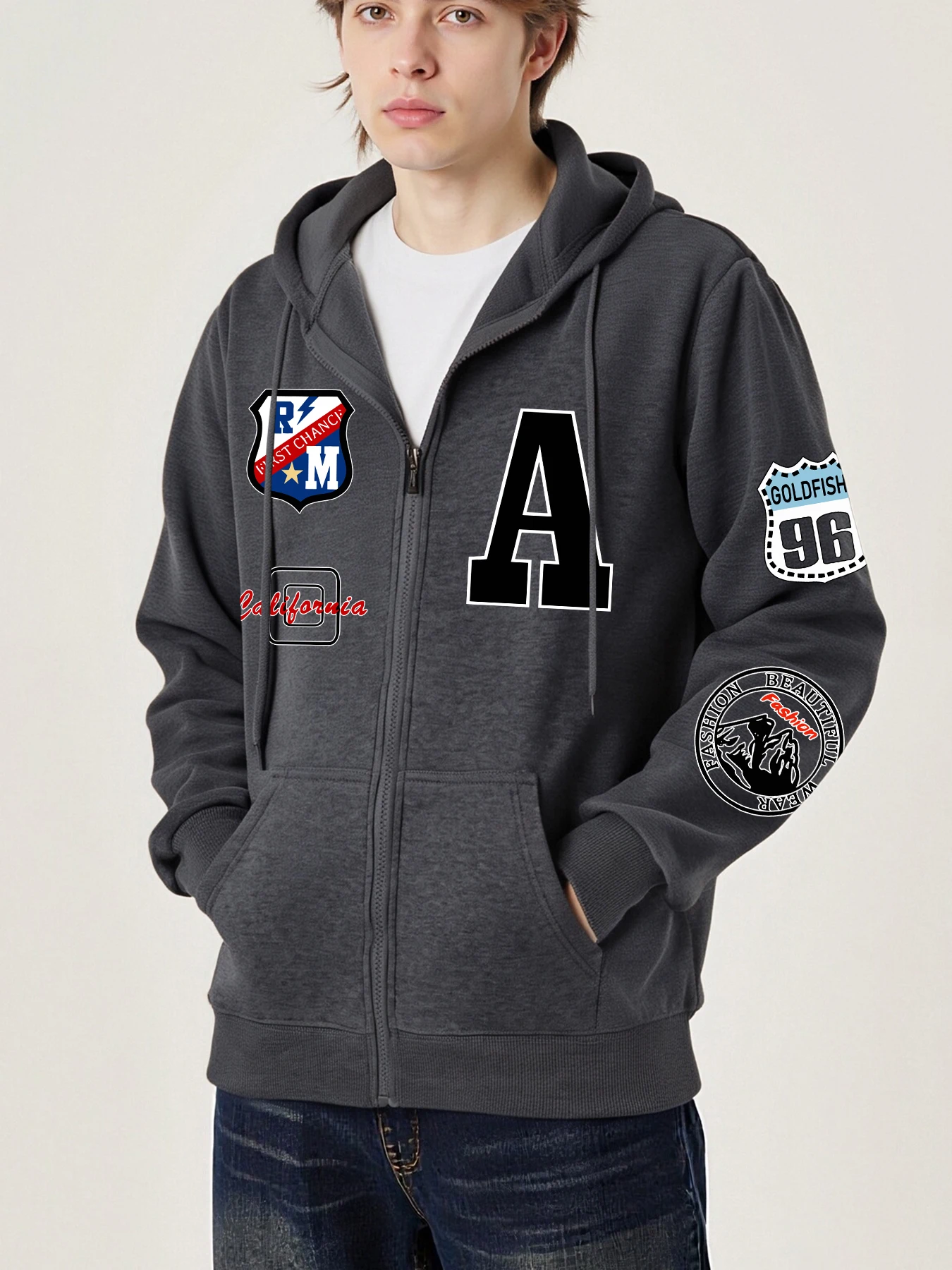 

Roma First Change Print Male Zipper Jacket Vintage Fashion Long Sleeve Casual Pocket Clothing Unisex Autumn Warm Loose Hoodies