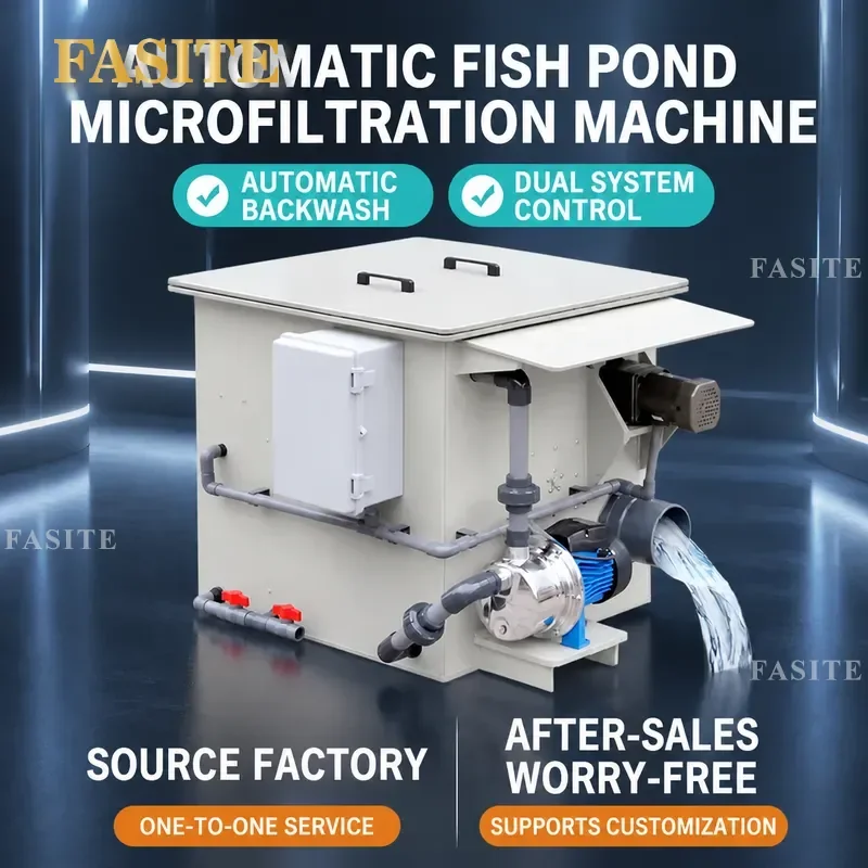 For Koi Pond Drum Filter Automatic Backwash Micro Filtration System Aquaculture Water Circulation High Efficiency Ornamental