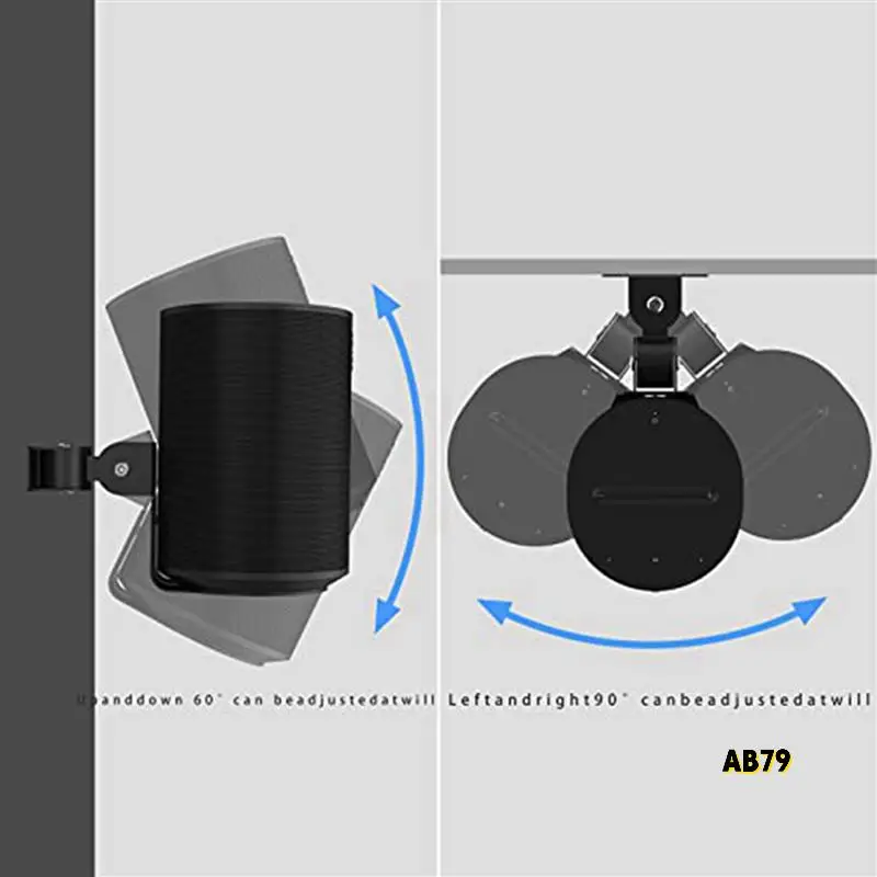 4X Wall Mount Bracket For Sonos Era 100, Wireless Speaker Space Saving Smart Home Metal Wall Stand Holder, Black