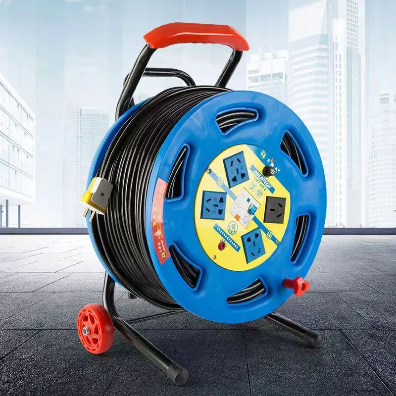 Type Electric Cable Reel, 3 sockets, Orange Drum, 25m, 50m, UK Socket Spool with Plug, BS Extension Cord Rolling