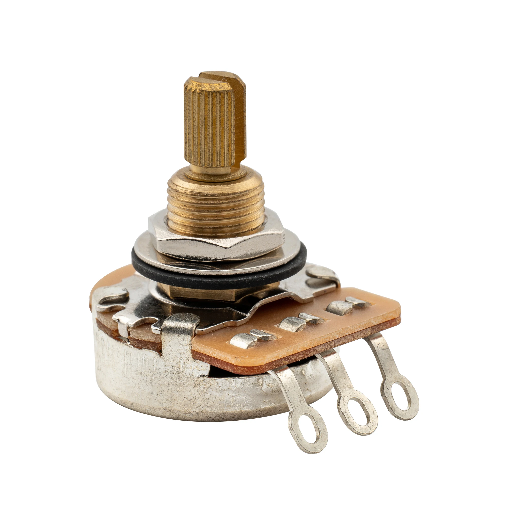 

Musiclily Pro HD Full Brass Inch Size Fine 24-Spline Split Shaft Pot Audio Linear Taper Potentiometer for Electric Guitar Bass
