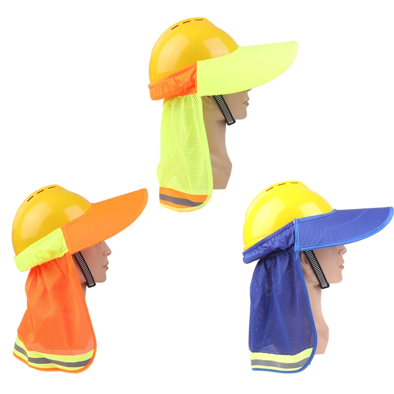 Summer Hard Hat Sun Shield Hard Hat Visor Hard Hat Neck Shield Reflective Stripe Hard Hat Accessories For Outdoor Worker