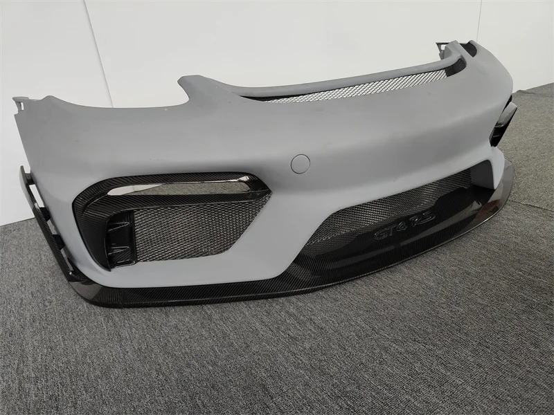 High quality 3K carbon fiber GT4RS style front bumper for Porsche Cayman 718 body kit side skirts rear diffuser