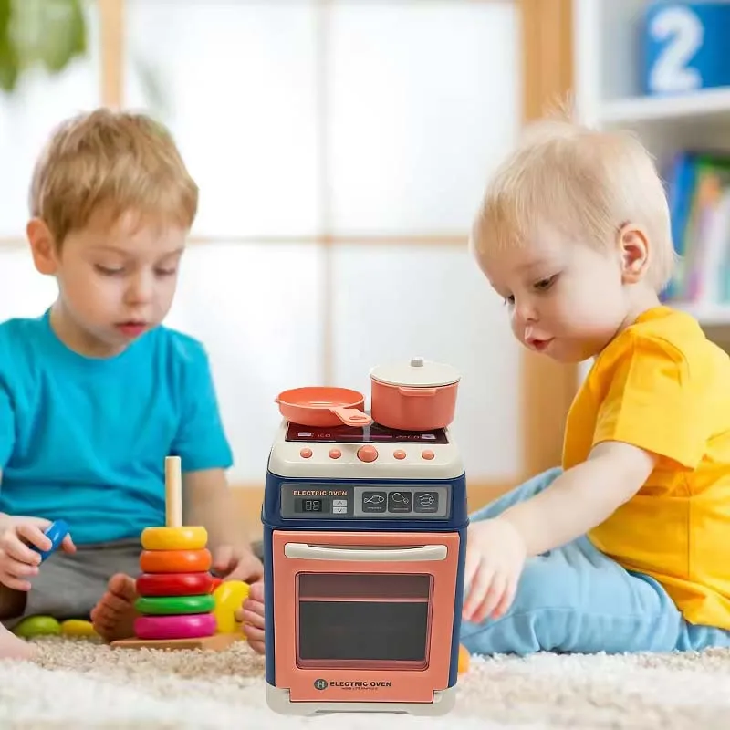 Interactive Electric Kitchen Playset for Kids Mini Simulation Household Appliances Light Toy Gift for Boy Girls Home Kitchen Fun