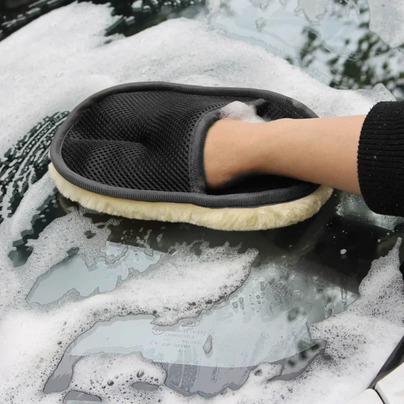 1/3pcs Car Cleaning Sponge Glove Car Polishing Washing Mitt Gloves Microfibre Wash For Automotive Kitchen Homes Cleaner Tools
