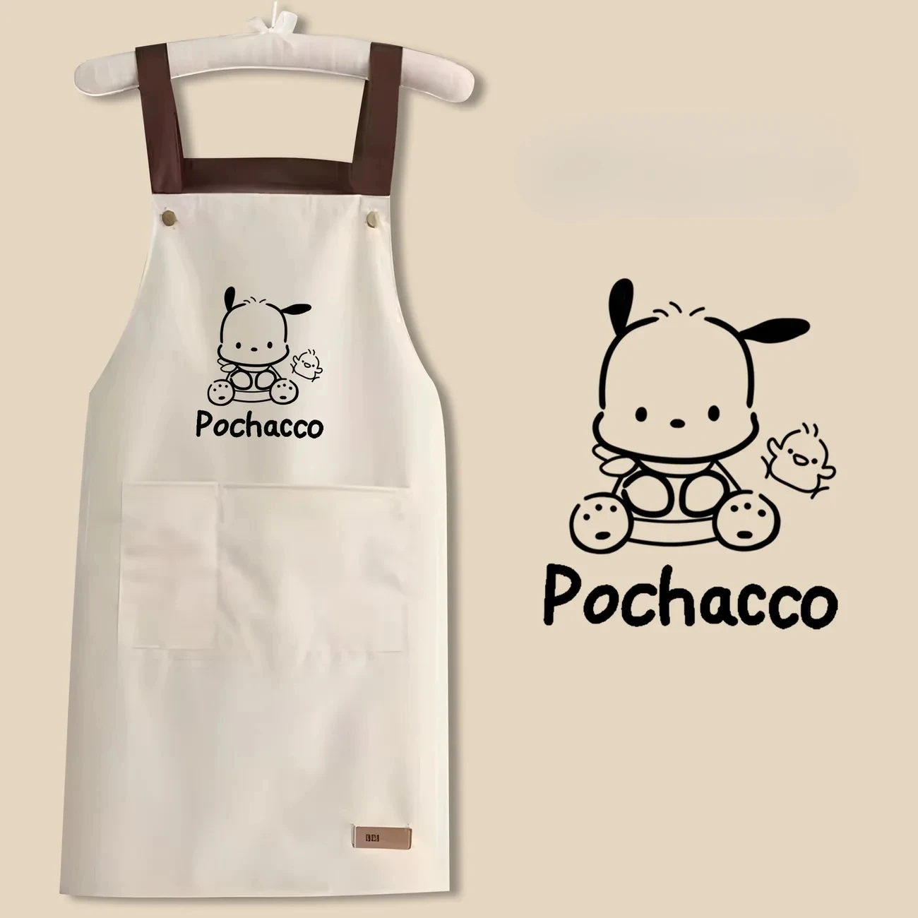 Miniso Pochacco Hello Kitty Apron Household Kitchen Oil Proof Waist Circumference Household Uniform Restaurant Florist Coverall