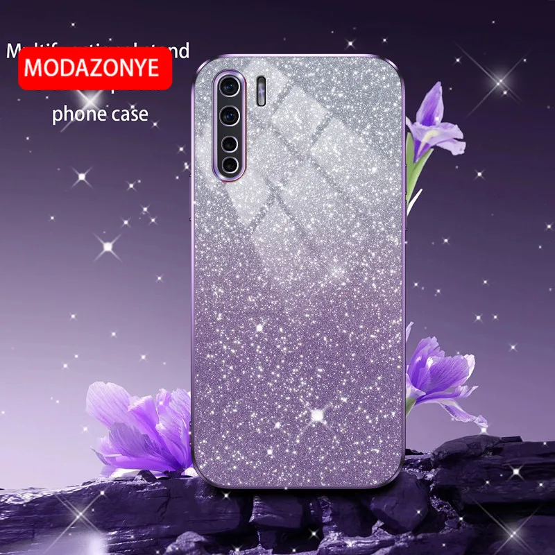 For OPPO Reno 3 Case Electroplating Colorful Soft Glitter TPU Cellphone Cover Luxury OPPO Reno3 Phone Case