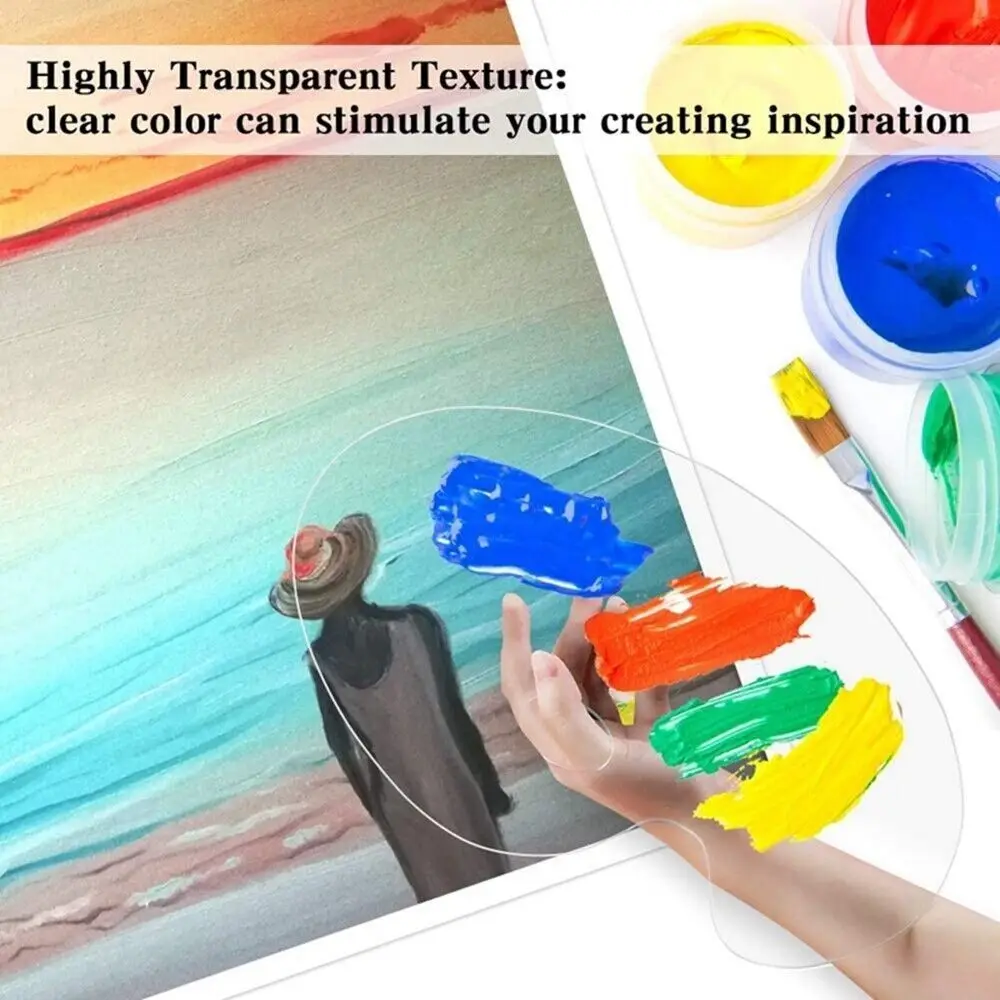 Acrylic Clear Paint Tray High-quality Drawing Supplies Transparent Paint Palettes Gouache Oval Pigment Pallet