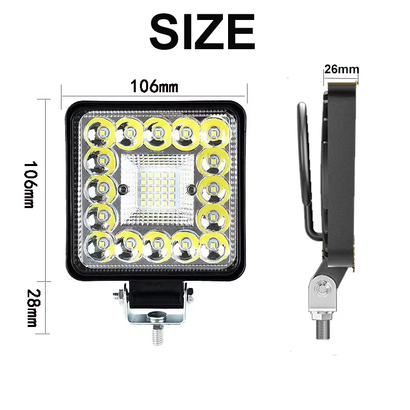 1PC/2PCS LED Work Light for Tractor Bumper Off-Road Fog Lighting Spot Flood Beam Driving Bar FOR ATV UTV RV OTR Boat Golf Cart