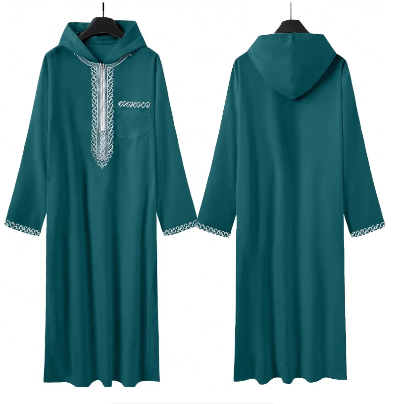 Hooded green robe