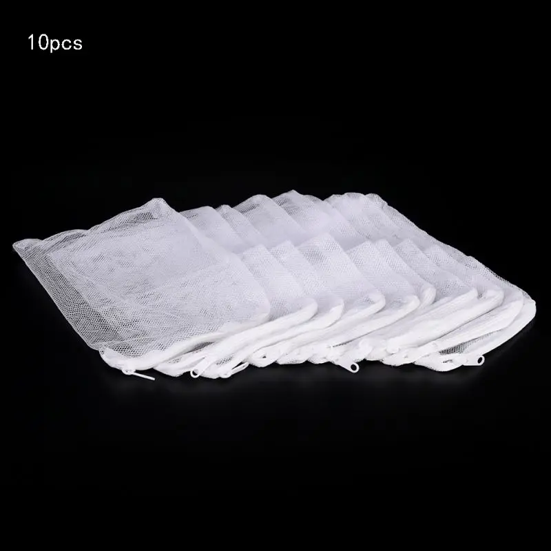 10 Pcs Aquarium Filter Bags Fish Tank Media Mesh Filter Bags Net Bag With Zipper For Activated Carbon Biospheres Ceramic Ring