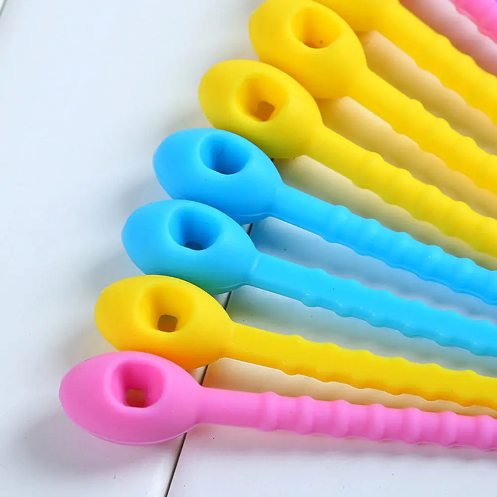 50Pcs Silicone Ties Food Safe Reusable Organizer For Kitchen Storage Sealers Fast Binding Self Locking