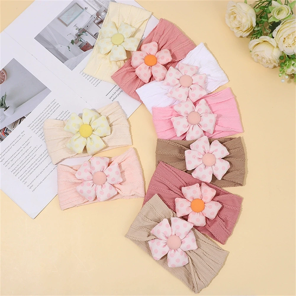 

Flower Headband for Girls Hair Accessories Children Headbands Hairflower Kids Nylon Headwrap Newborn Turban Nylon Cable Toddler