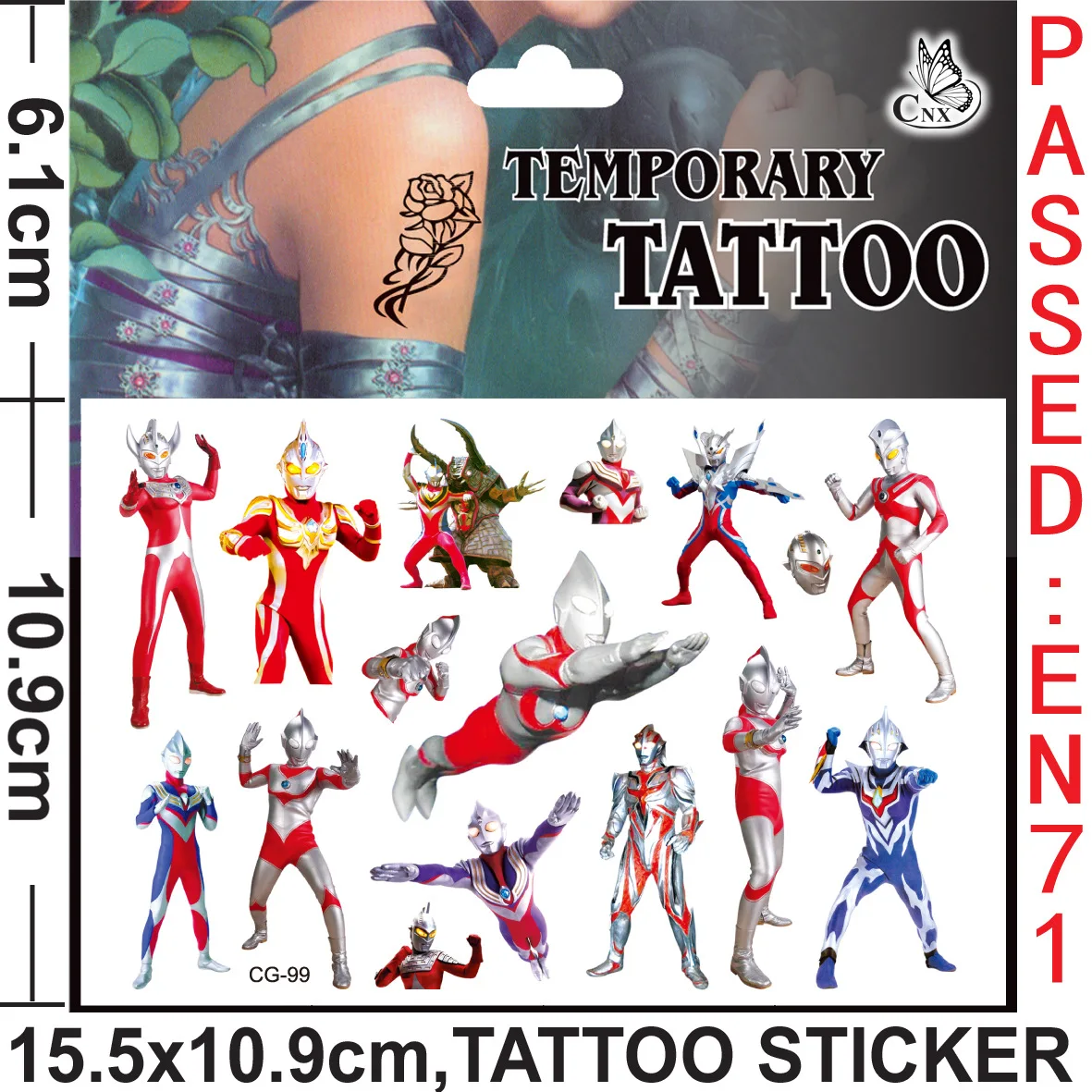 Ultraman Tattoo Stickers Waterproof Cute Sticker Anime Birthday Party Supplies Decoration for Kids Reward Toy Christmas Gift
