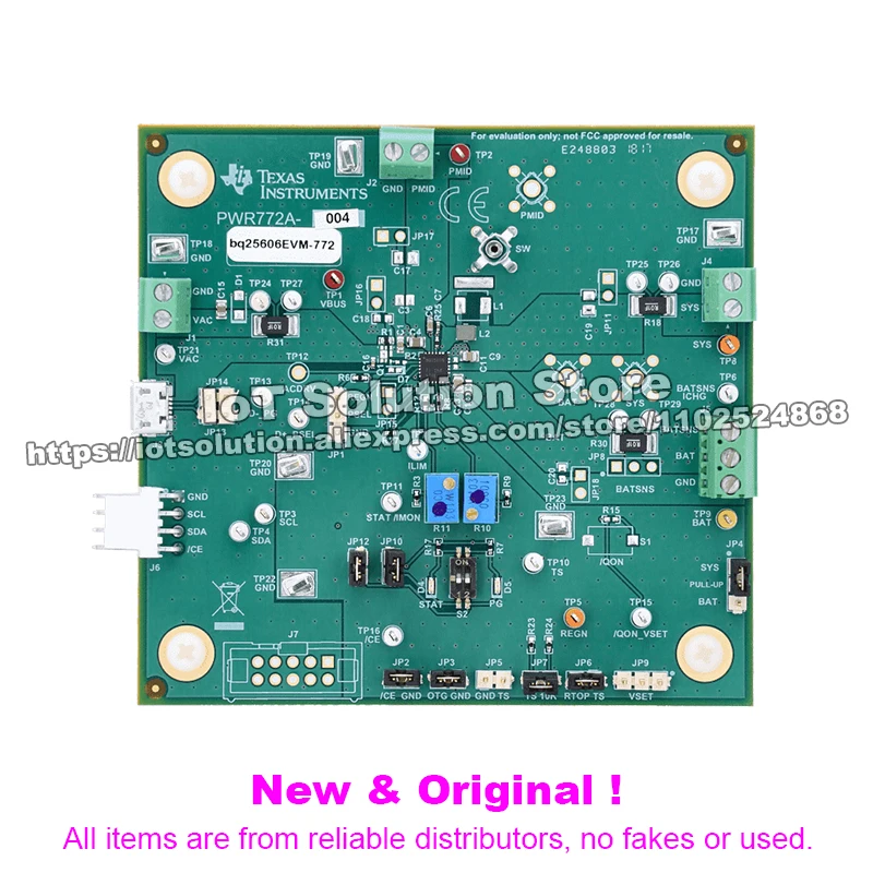 BQ25606EVM-772 BQ25606 Single Cell 3-A Standalone Battery Charger Evaluation Module with NVDC Power Path Management