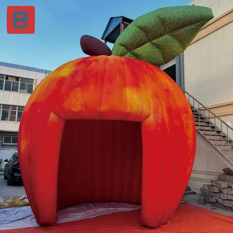 Casa inflable de manzanas, arco de chile, molde de aire para frutas y verduras, con soplador, decoración de escenario para eventos a gran escala