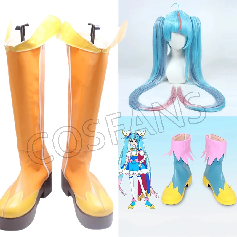 Hirogaru Hemel! Precure Stijgende Lucht! Mooie Kuur Cure Wing Sora Harewataru Cure Sky Cure Prisma Cosplay Schoenen Laarzen