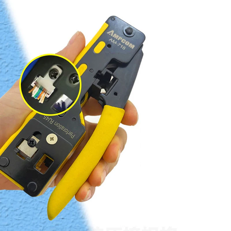 All In One Rj45 Pliers Networking Crimper Cat5 Cat6 Cat7 Cat8 Crimping Network Tools Multi-function Network Cable Pliers