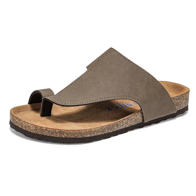 Summer Plus Big Size 48 49 Cork Slippers Men Women Clogs Flip Flops Microfiber Leather Casual Sandals Unisex view 3