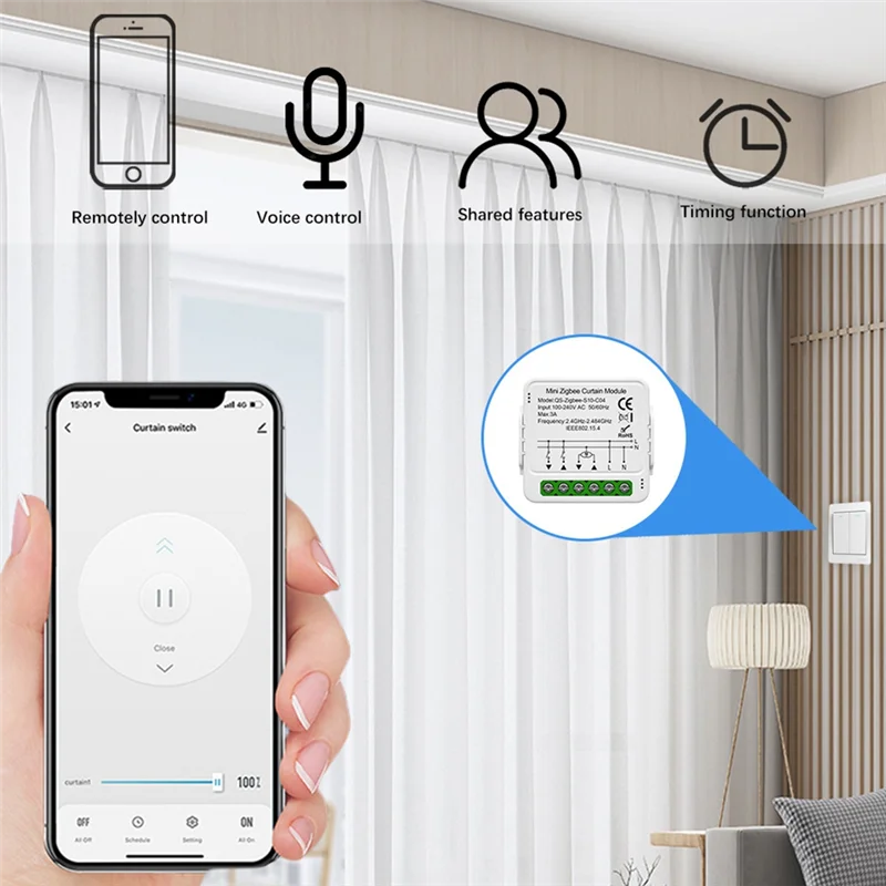 A70P Tuya Curtain Module Smart Mini Curtain Switch Module Smart Home Support Voice Control WIFI