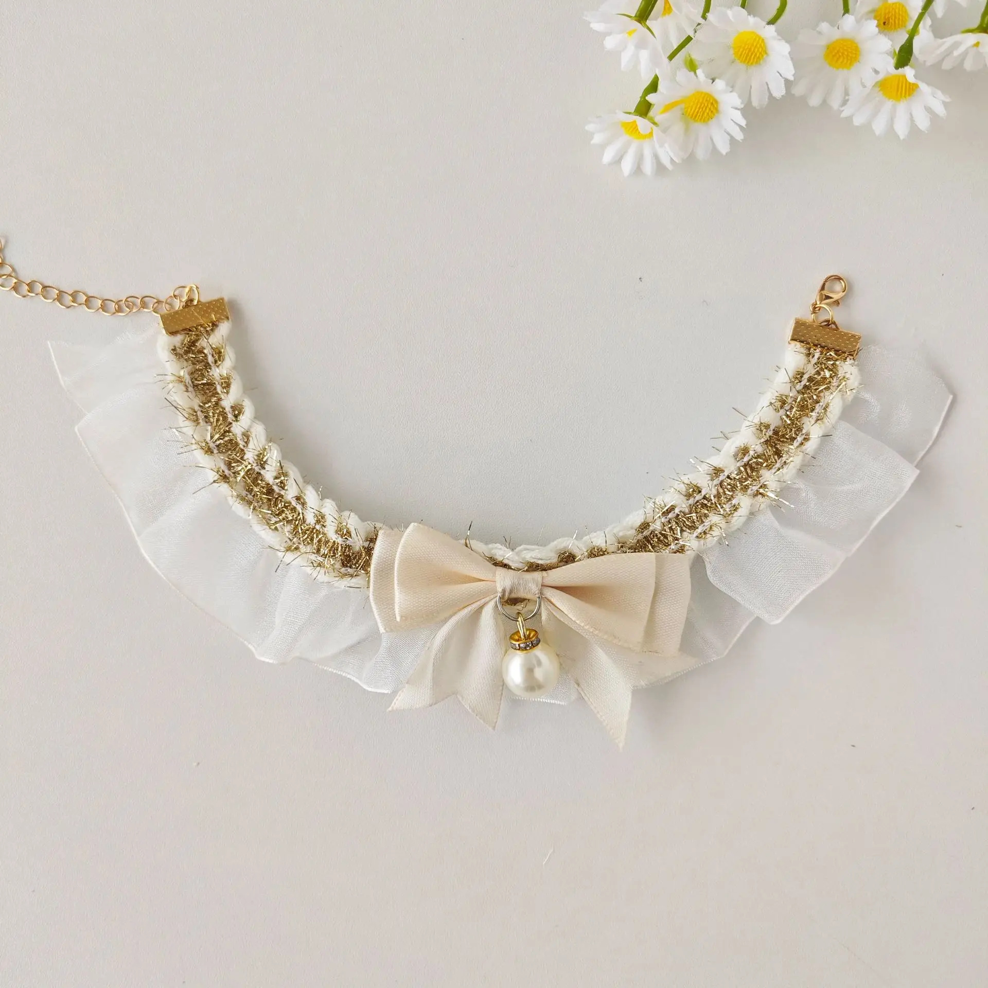 Cat Collar Dog Drool Towel Decoration Pet Bib Necklace Lace Bow Tie Scarf Neck Loop Puppy Accessories Pet Supplies - view 4
