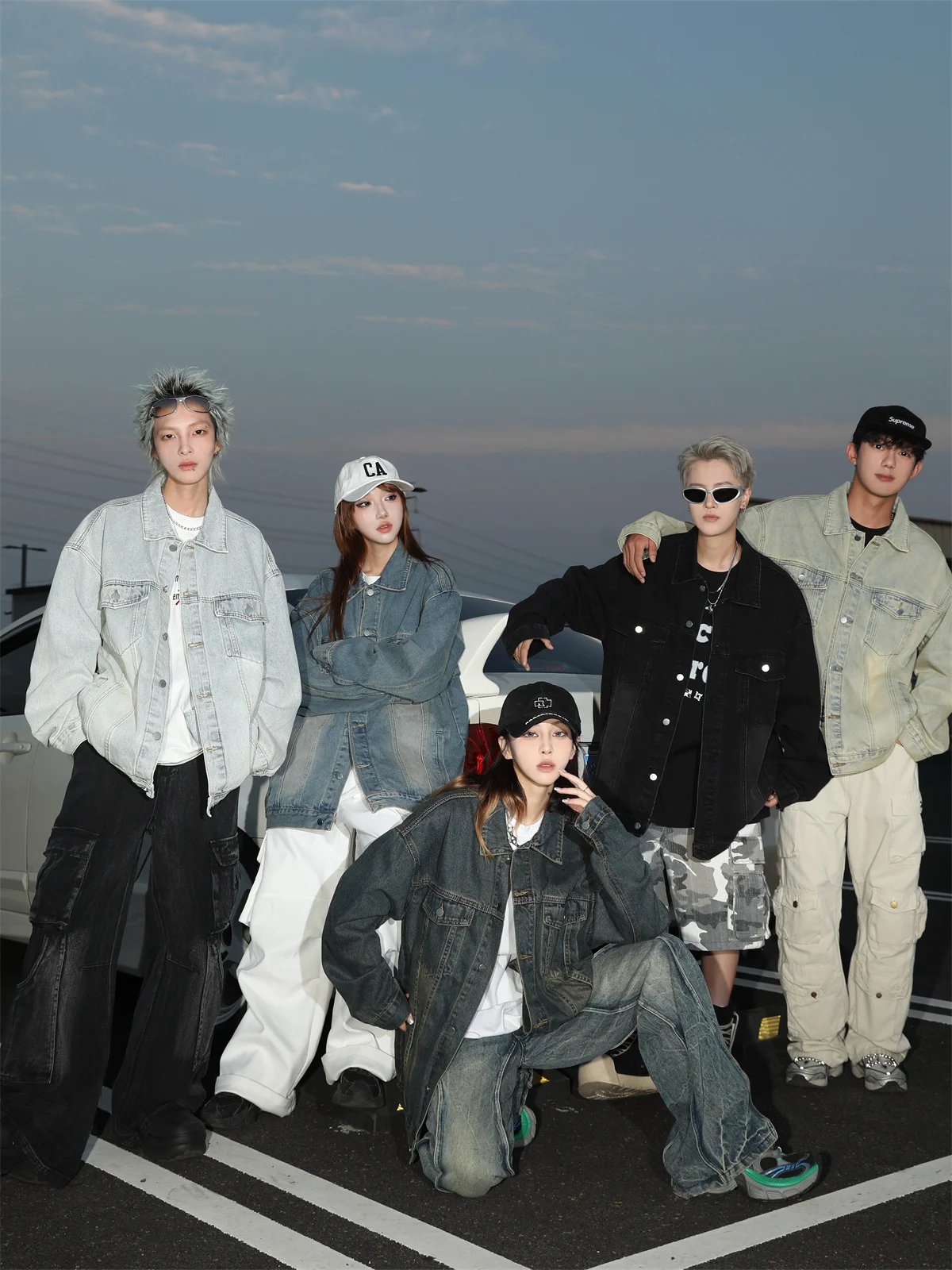 

Джинсовая куртка свободного кроя с винтажным воротником для мужчин и женщин, весенне-осенняя, в уличном стиле, хип-хоп, модная, брендовая, для пар, рабочая одежда