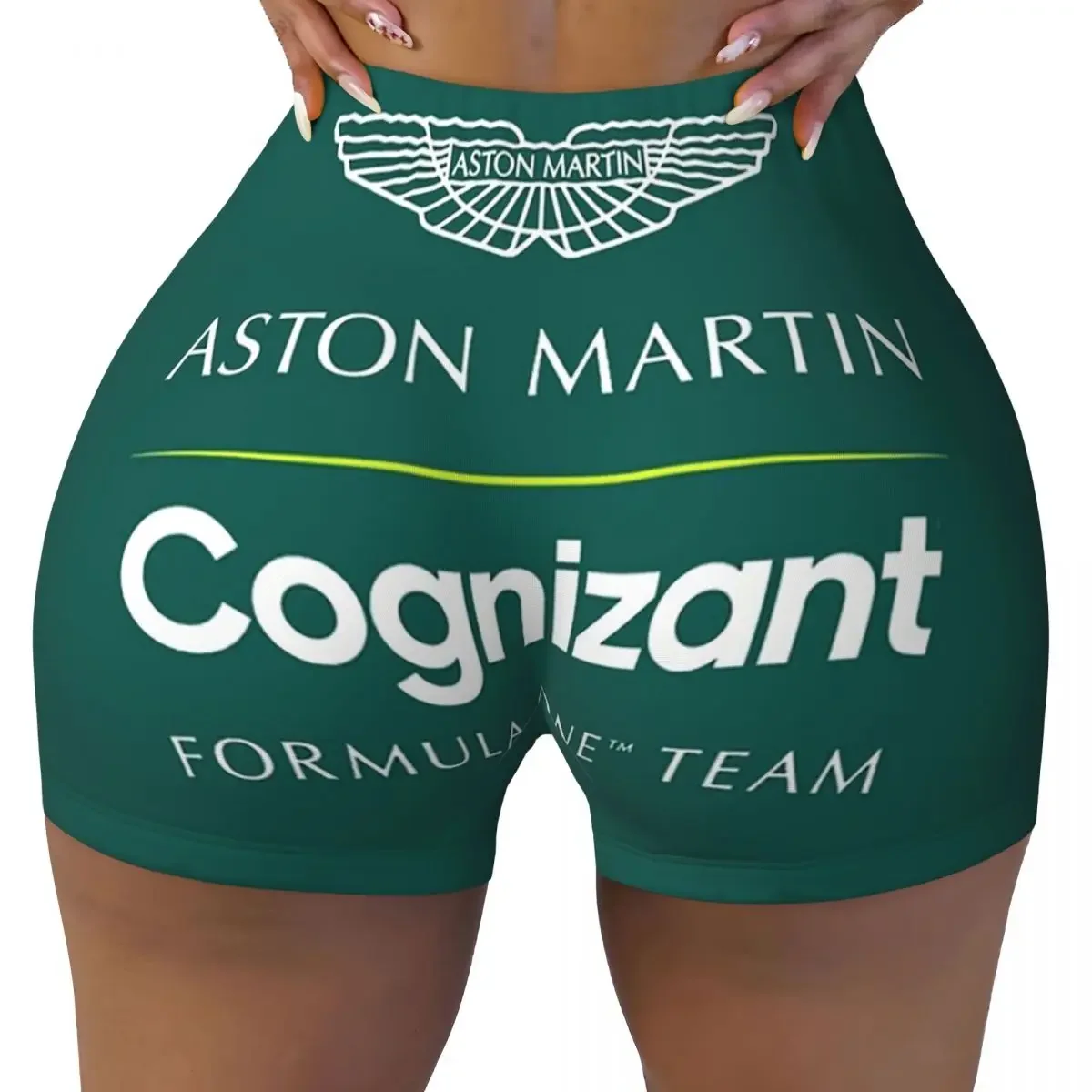 Custom Aston Green Yoga Shorts Women Gym Workout Running Athletic Volleyball Biker Shorts