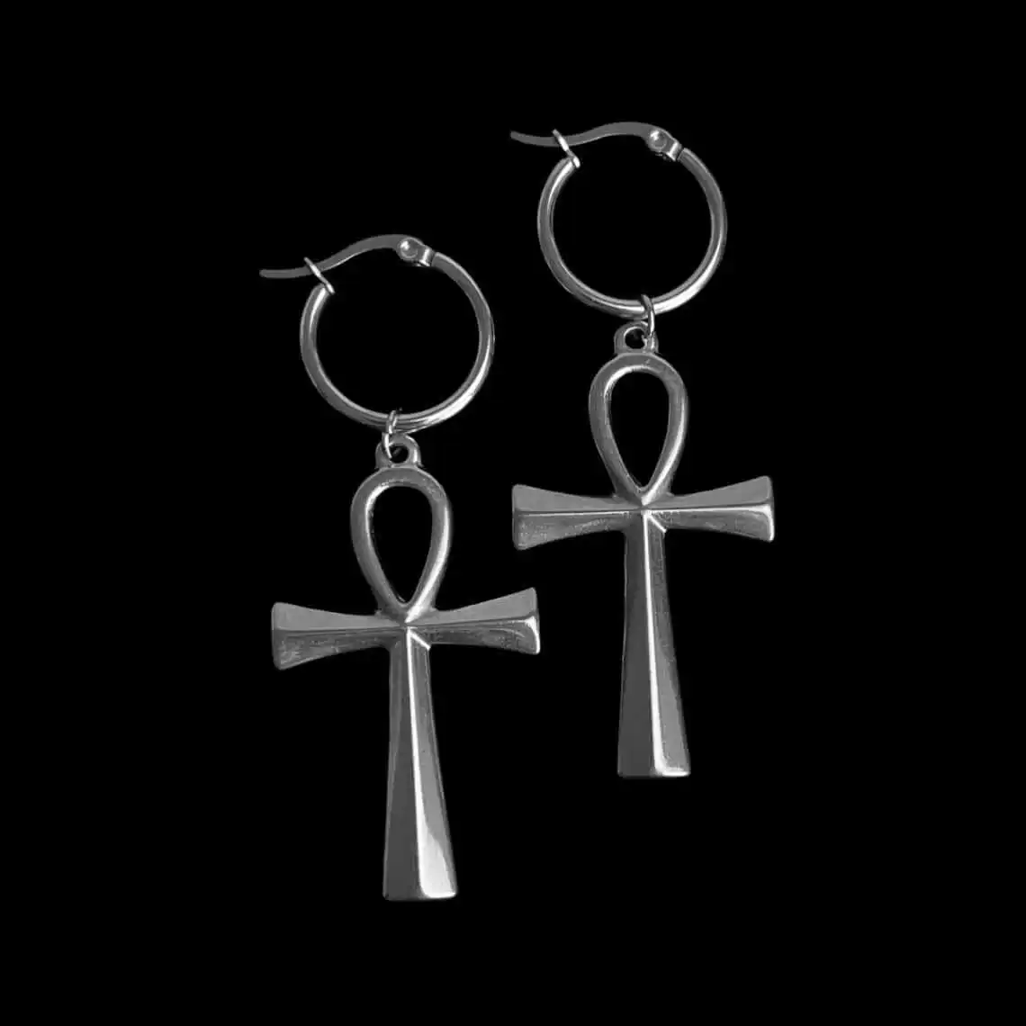 Cross-Border Foreign Trade Egyptian Pharaoh Cross Necklace Earrings Stains Steel Traditional Gothic Jewelry Factory Direct