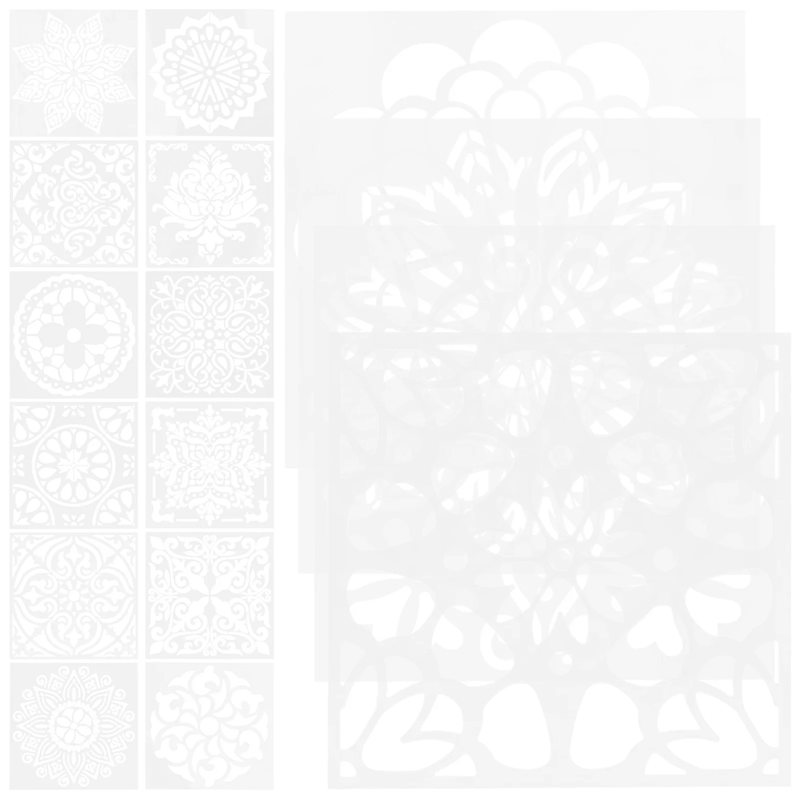 

16 Pcs Painting Template Fine Workmanship Stencils for Crafts Mold Trustworthy Mandala Templates The Pet Material