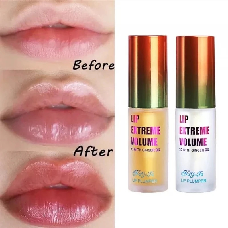 New Lip Plump Serum Ginger Mint Lip Enrichment Oil Plant Day Night Lip Care Extreme Volumizer Plump Fuller Filler Bigger Pulp