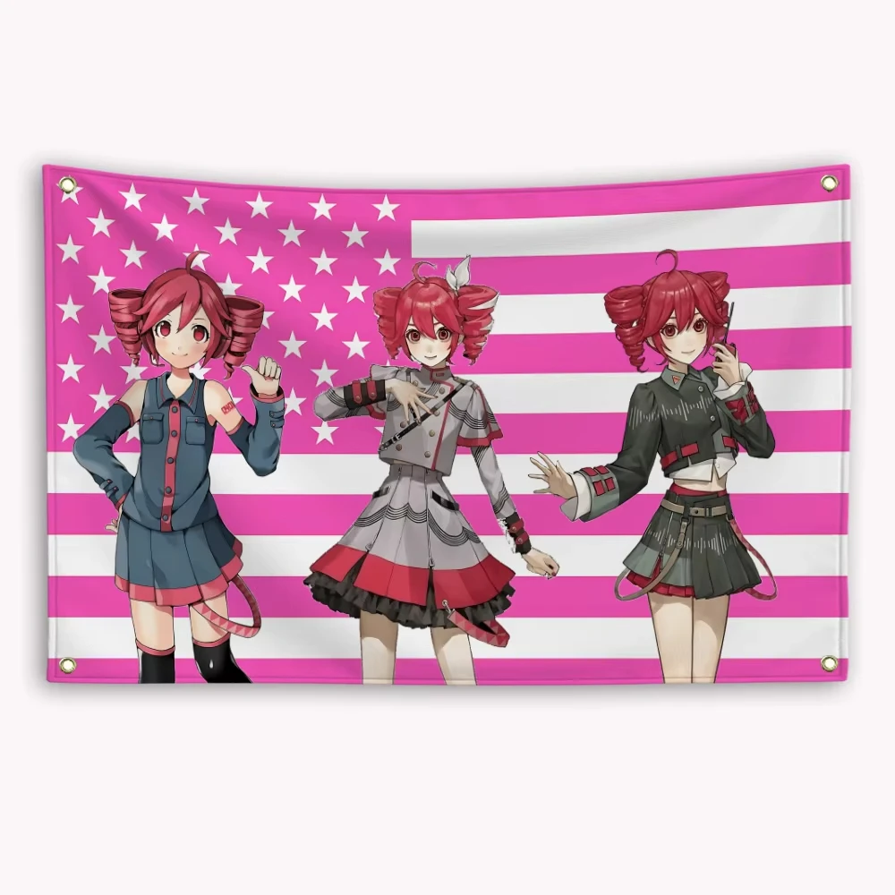 Kasane Teto Rosa Amerikanische Flagge Banner Wandteppich Dekor Werbeflaggen für Schlafzimmer Friseurladen Wandteppich Garage Home Wandteppich