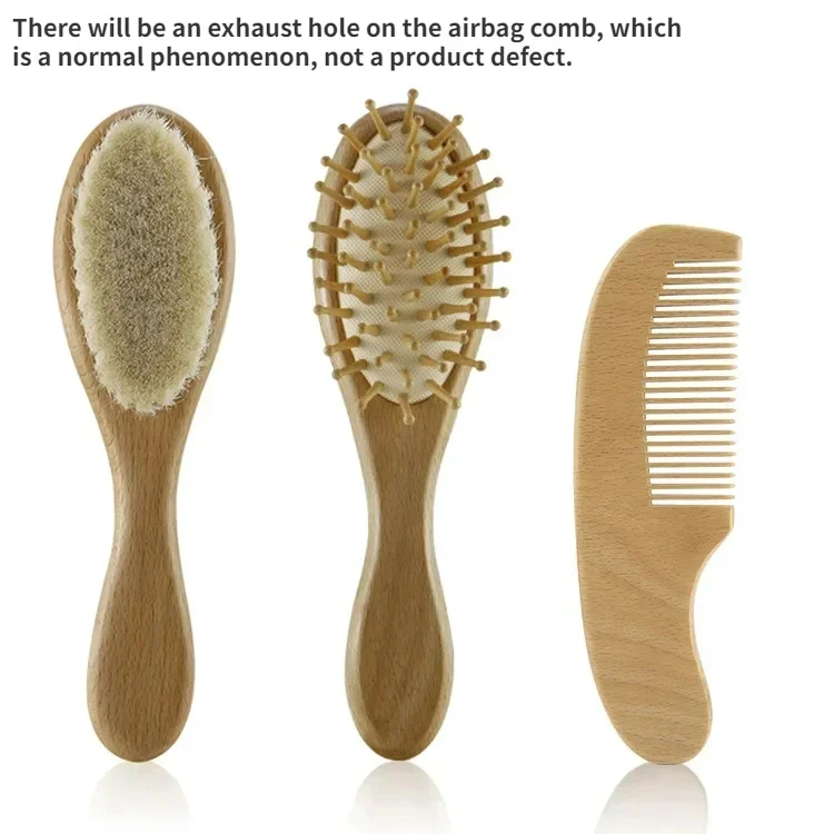 Wooden Baby Hair Brush Comb Soft Baby Bath Brush Clean Hair Body Gentlely Newborn Protect Shower Infant Wash Care Tool