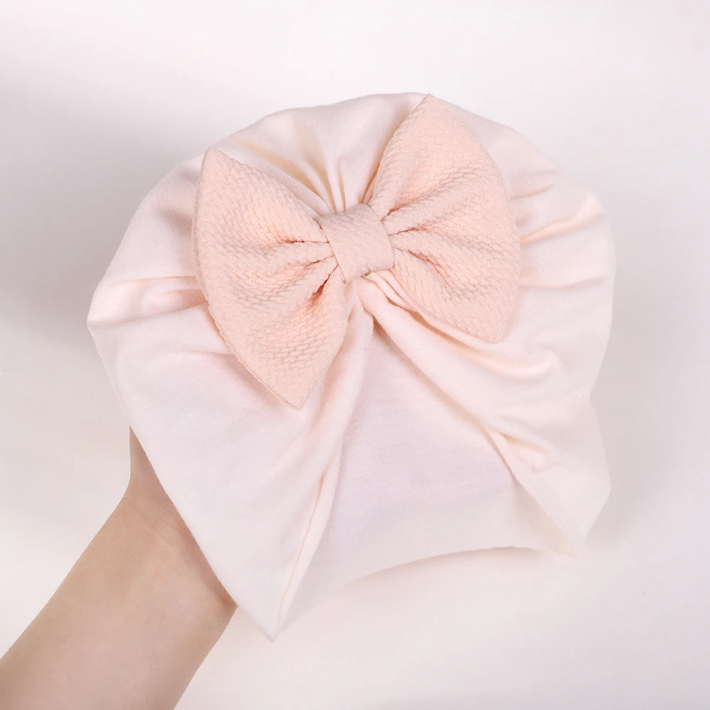 Big Bowknot Turban Hats for Baby Boys Girls Beanies Striped Thin Elastic Caps Bonnet Newborn Toddler 0-4T Headwraps 3 Styles