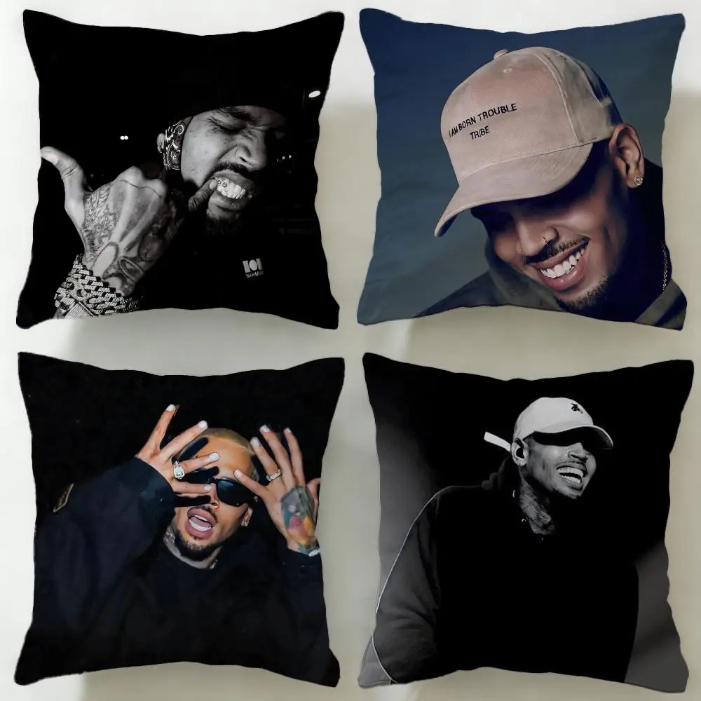 popular singer Chris Brown Cushion Cover Soft & Easy-Wash Pi