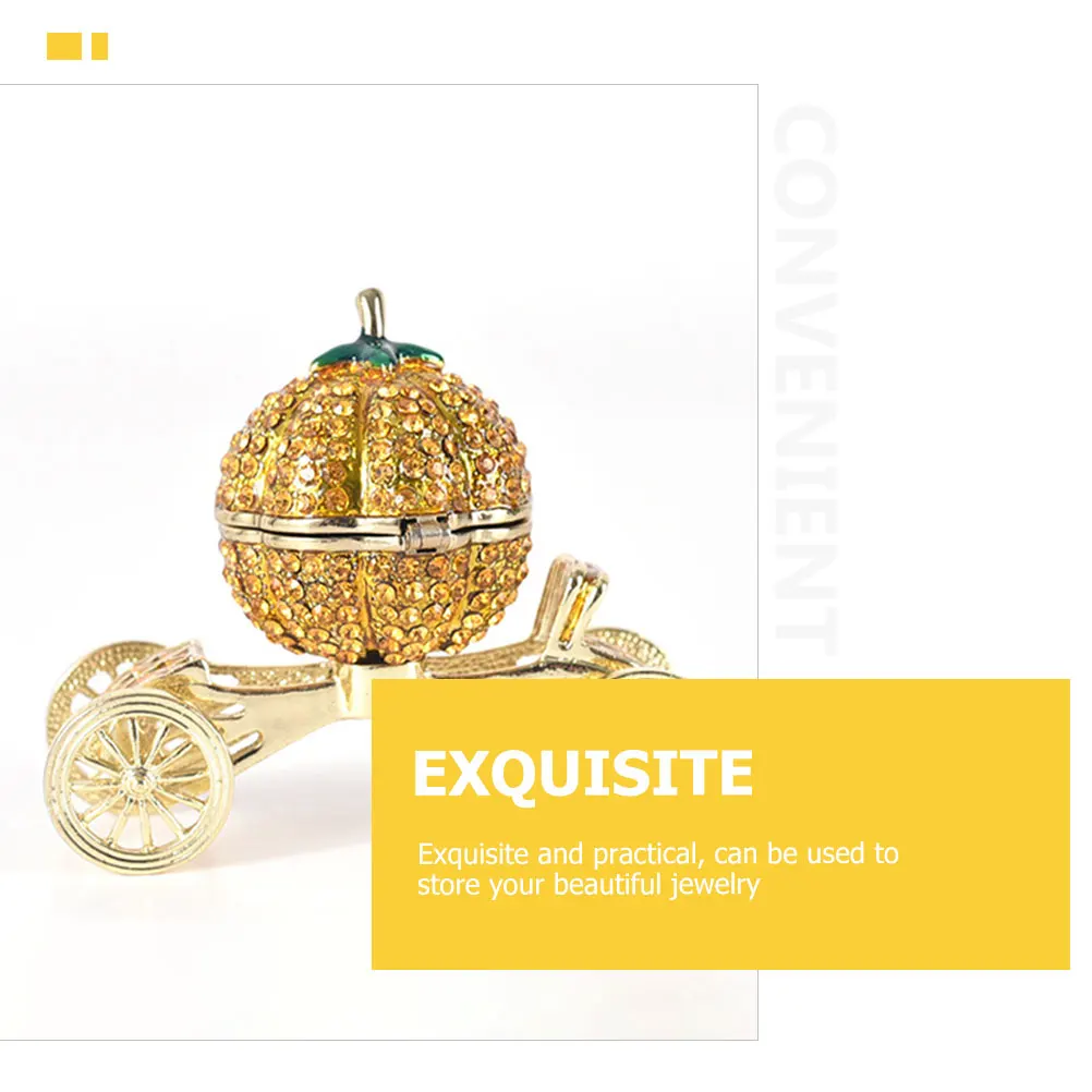 

European Pumpkin Cart Decoration Vintage Jewellery Boxes Wedding Decorations Storage Alloy Jewelry for Women Fall Home