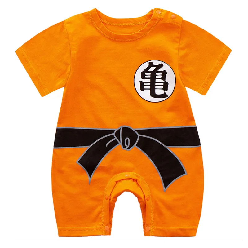 Dragon Ball Rompers Infant One-Pieces Toddler Bodysuits Summer Short Sleeved Clothes Cotton Thin Cartoon Cosplay Closed Crotch