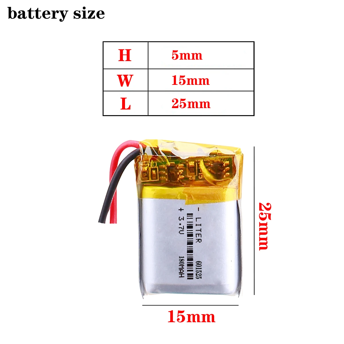 601525 3.7V 180mah 601627 601528 Lithium polymer Battery with Protection Board For MP3 MP4 MP5 GPS Digital Products Fr