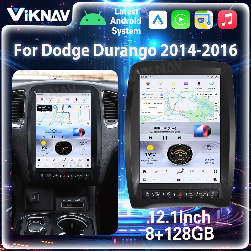 

Головное устройство Viknav Android, новейшая система для Dodge Durango 2014-2016, автомагнитола с сенсорным экраном 12,1 дюйма, мультимедийный плеер для автомобиля