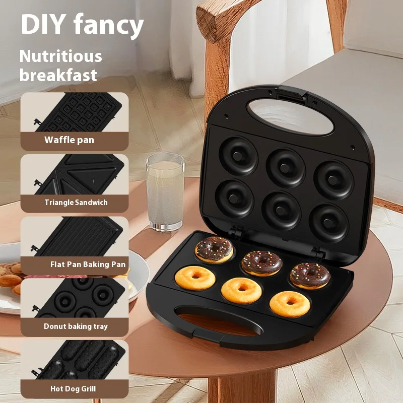 Household Multi‑Function Sandwich Maker Mini Waffle Toast Grill Machine Electric Non‑Stick Griddle for Homemade Breakfast Snack