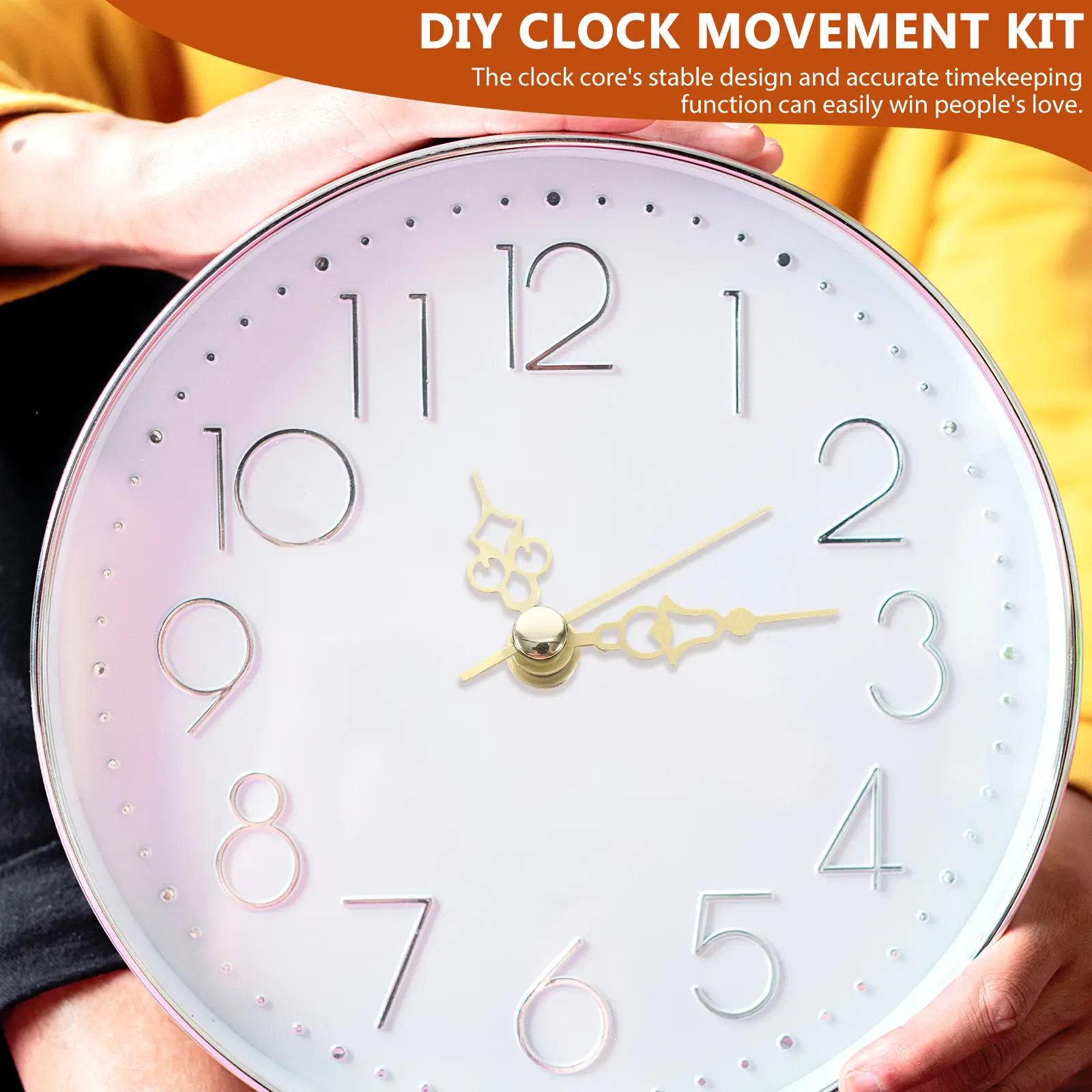 1Set Sturdy Plastic Clock Movement Set Simple Elegant Design Accurate Timekeeping Wall Clock Mechanism Replacement Kit DIY