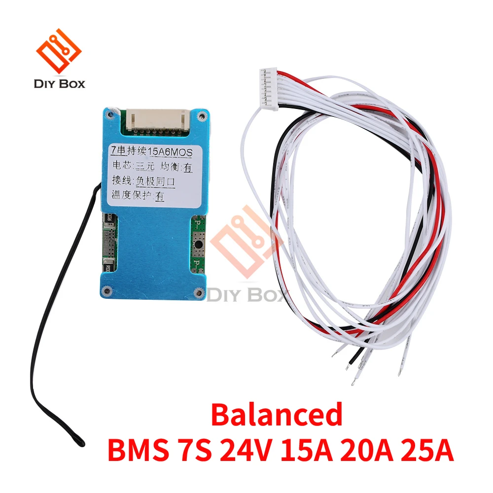 Balanced BMS 7S 24V 15A 20A 25A Lithium 18650 Battery Charge Board Equalizer with NTC Temperature Protection For Ebike/Escooter 