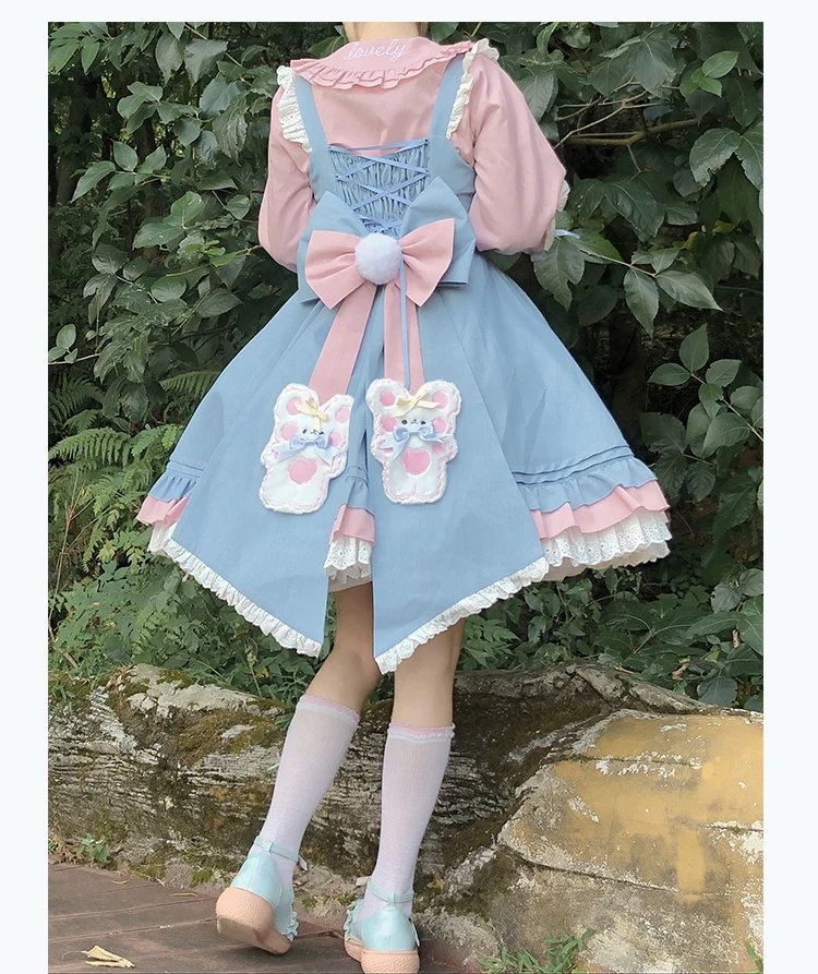 Loita – ensemble robe douce rose, col de poupée, manches longues, simple boutonnage, haut et bretelles, ensemble deux pièces, vêtements pour femmes