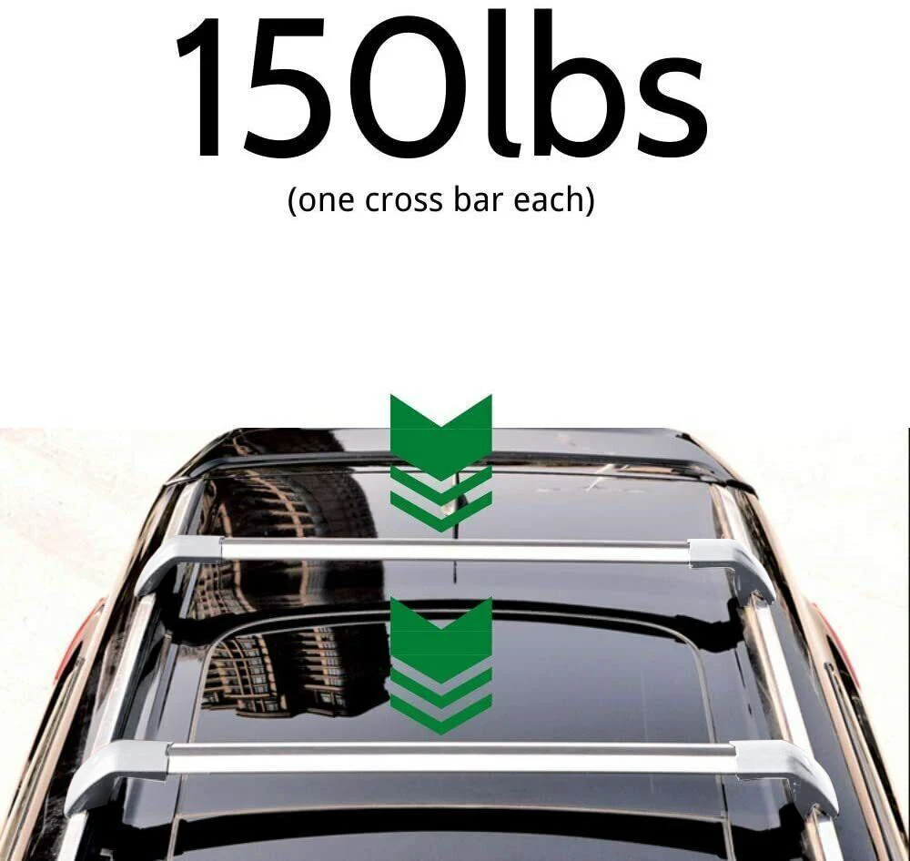 2 قطعة شريط الصليب الأسود يناسب 2024-2025 شيري جايكو 7 J7 SHS سقف السكك الحديدية رف قابل للقفل قضبان البضائع قابل للتعديل الفضة SY