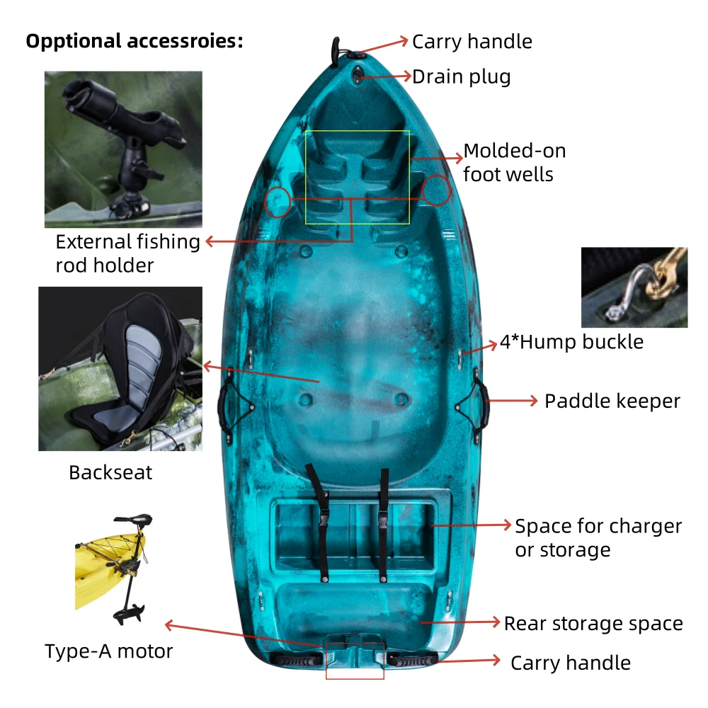 Single Fishing Kayak Boat 4