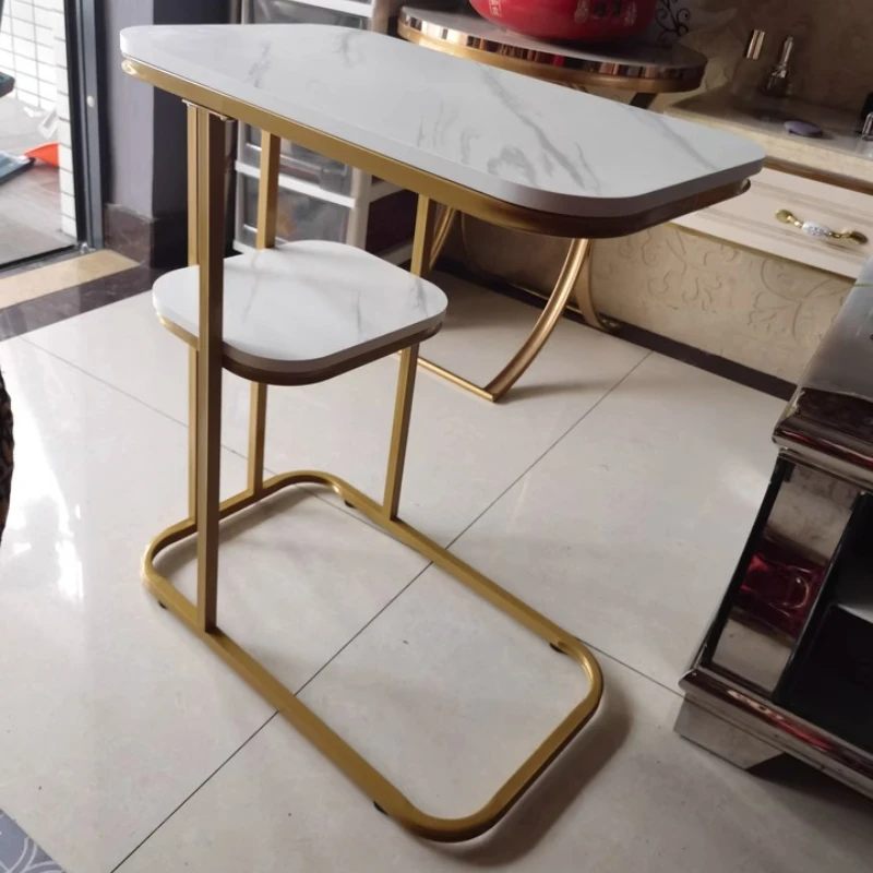 Nano Gold Lack Prozess Licht Luxus Nordic Sofa Beistelltische Kreative Wohnzimmer Möbel Eisen Kunst Doppel Schicht Couchtisch