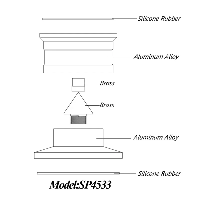 4 PCS Speaker Isolation Spikes Speaker Base Pads With Non-Slip Base Pad Silver For Turntable Amplifier