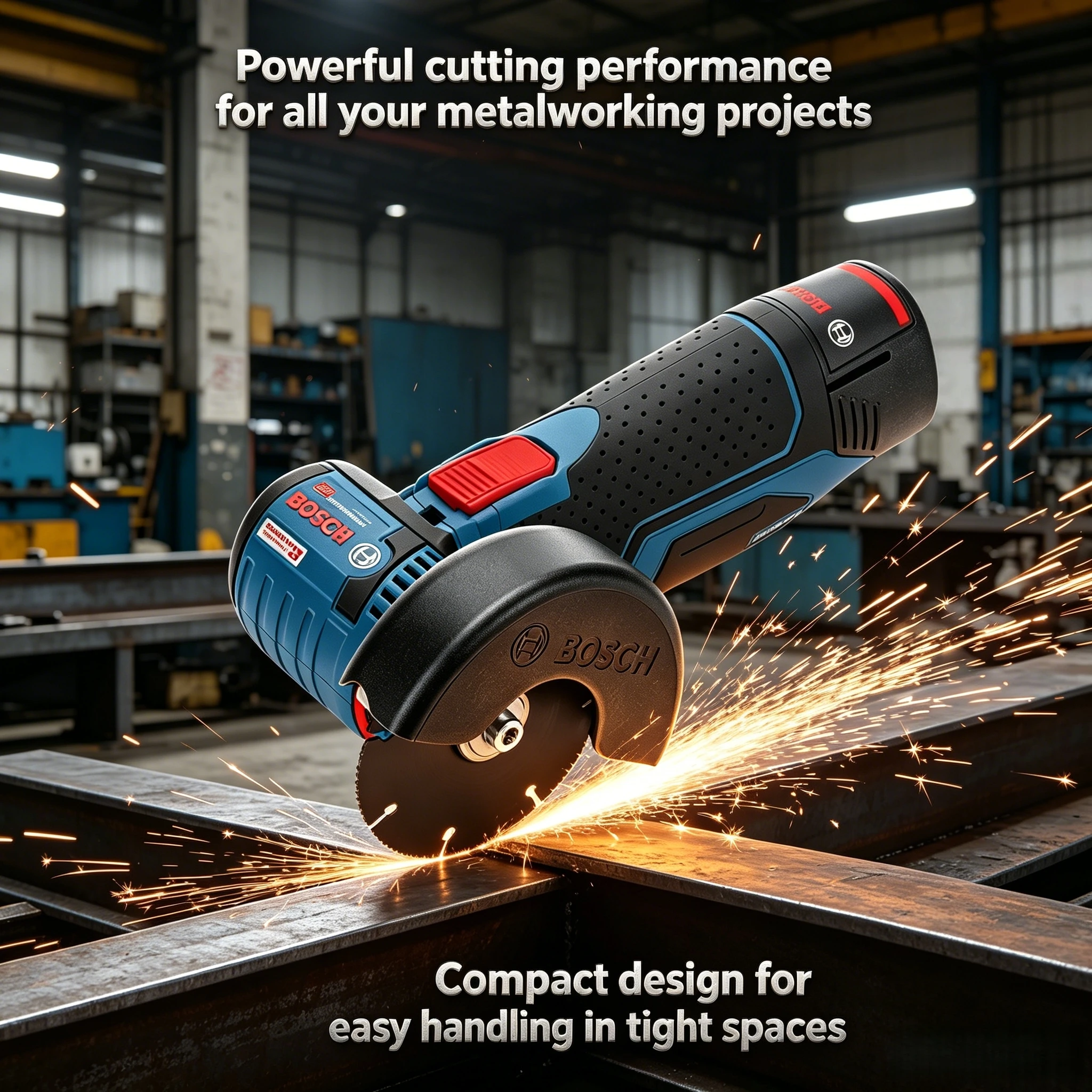 New Bosch GWS 12V-76 Mini Grinder, Spindle Lock for Quick Disc Swaps, Durable Housing for DIY & Light Professional Use